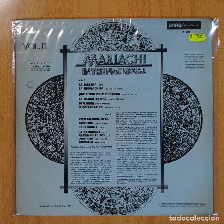 Discos de vinilo: VARIOS - MARIACHI INTERNACIONAL VOL 3 - LP - Foto 3
