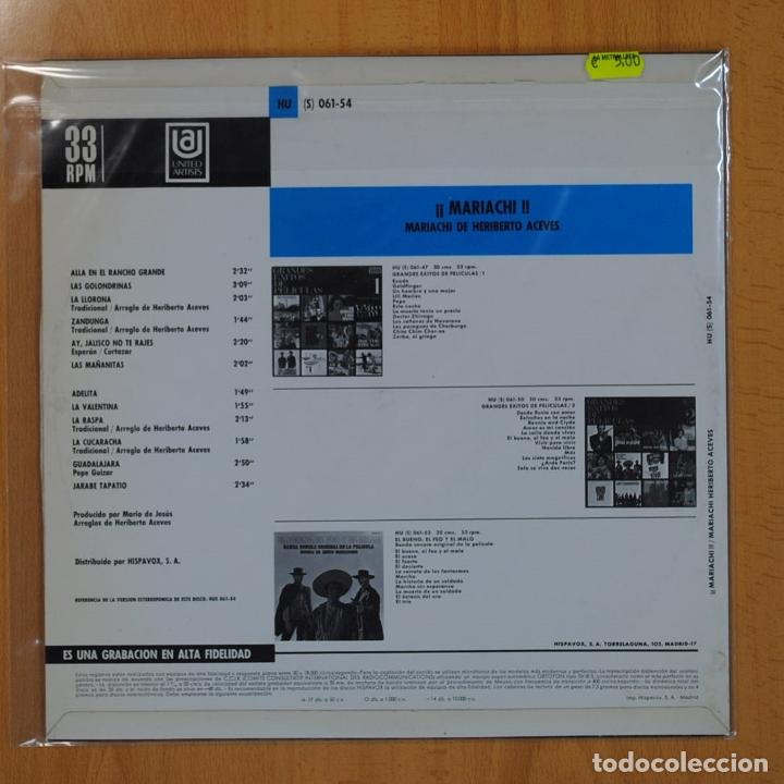 Discos de vinilo: HERIBERTO ACEVES - MARIACHI - LP - Foto 3