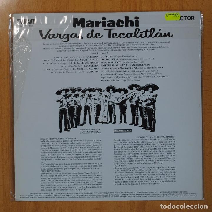 Discos de vinilo: VARGAS DE TECALITLAN - MARIACHIS EN ACAPULCO - LP - Foto 3