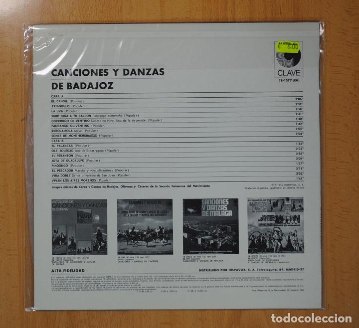 Discos de vinilo: VARIOS - CANCIONES Y DANZAS DE BADAJOZ - LP - Foto 3