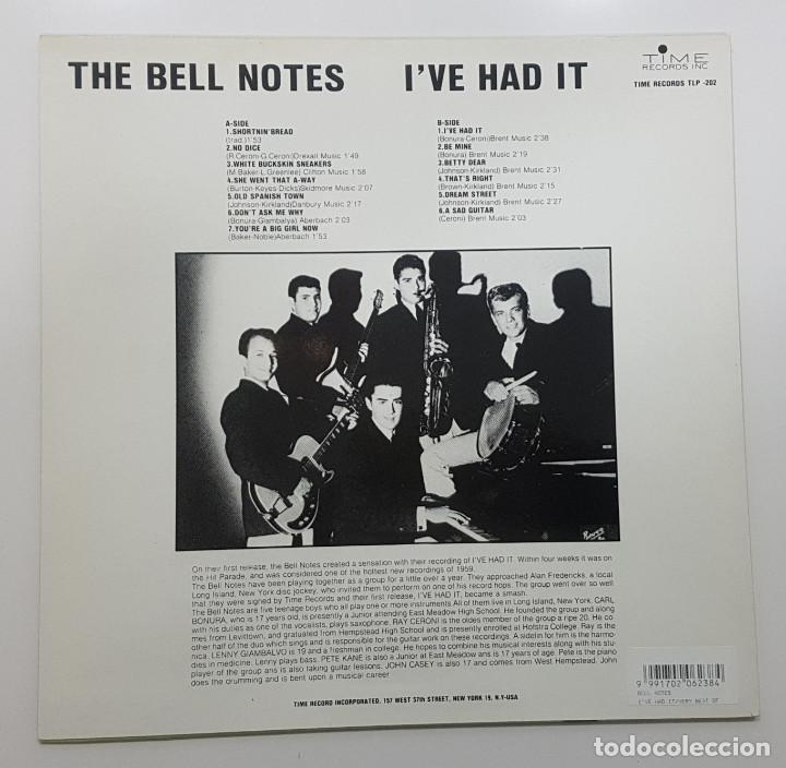 Discos de vinilo: The BELL NOTES. Ive had it (LP 1997 Time Records TLP 202) USA (Surf Music Madrid) - Foto 2 - 245348920