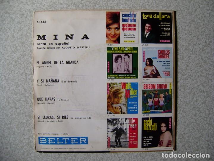 Discos de vinilo: MINA EN ESPA&Ntilde;OL.EL ANGEL DE LA GUARDA + 3 - Foto 2