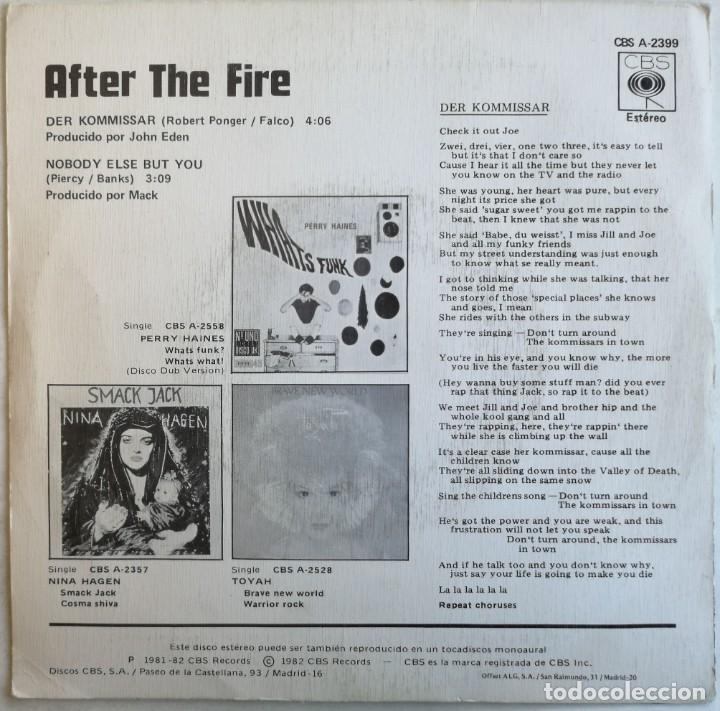 Discos de vinilo: After The Fire. Der Kommissar, CBS CBS A 2399 - Foto 2