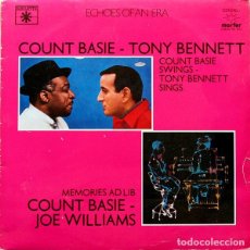 Discos de vinilo: COUNT BASIE, TONY BENNETT, JOE WILLIAMS ‎– COUNT BASIE SWINGS - TONY BENNETT SINGS / MEMORIES AD-LIB. Lote 246233585