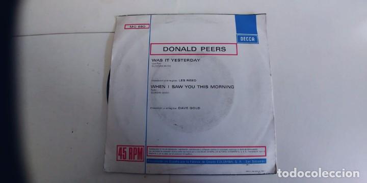 Discos de vinilo: DONALD PEERS-SINGLE WAS IT YESTERDAY - Foto 2