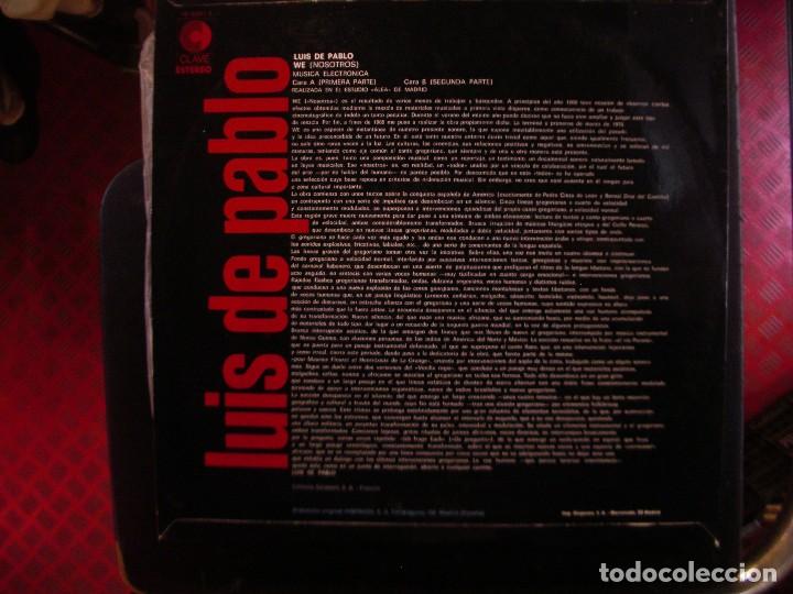 Discos de vinilo: LUIS DE PABLO- WE. LP ORIGINAL MINT. - Foto 2