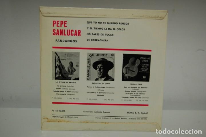 Discos de vinilo: PEPE SANL&Uacute;CAR FANDANGOS - Foto 2