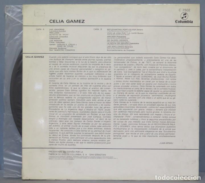 Discos de vinilo: LP. CELIA GAMEZ. SELECCION DE LAS LEANDRAS - Foto 2