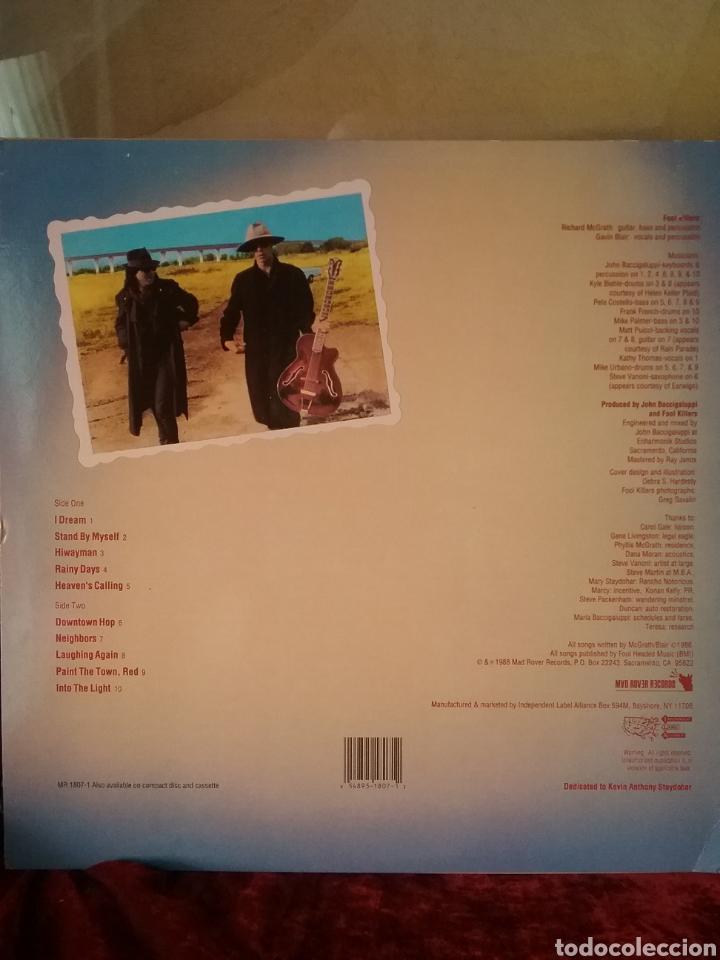 Discos de vinilo: FOOL KILLERS 1988 Mad Rover Records C.A. - Foto 3