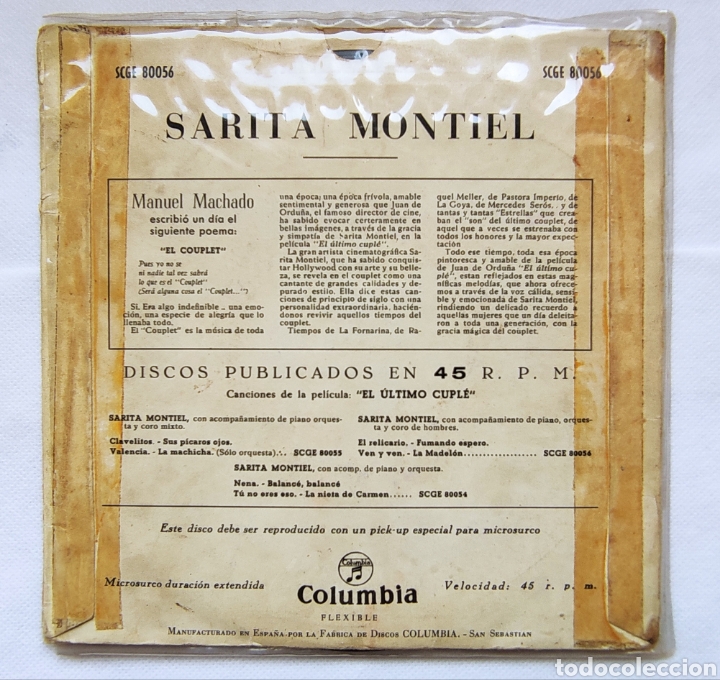 Discos de vinilo: SARITA MONTIEL - Foto 2
