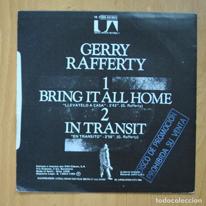 Discos de vinilo: GERRY RAFFERTY - BRING IT ALL HOME / IN TRANSIT - SINGLE - Foto 2