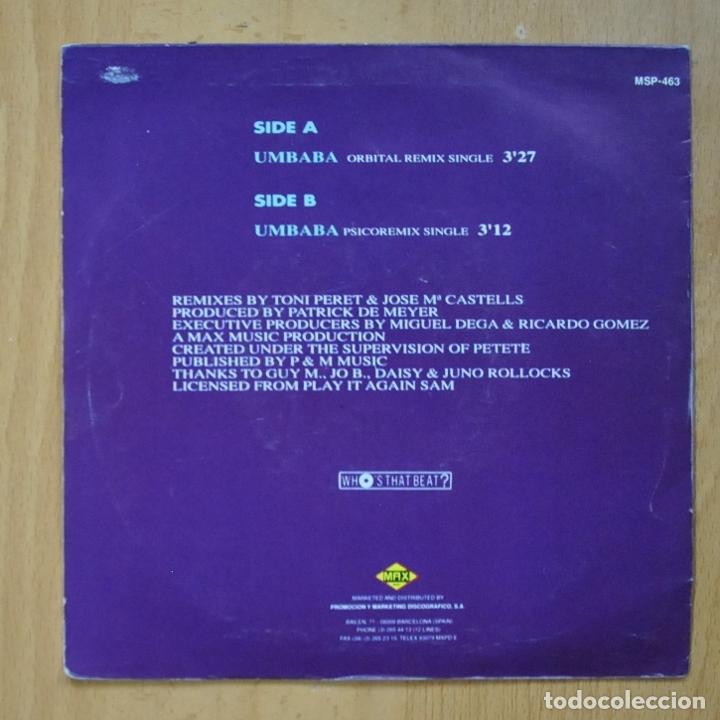 Discos de vinilo: TRAGIC ERROR - UMBABA ( ORBITAL REMIX ) / UMBABA ( PSICOREMIX) - SINGLE - Foto 2