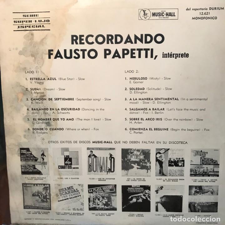 Discos de vinilo: LP argentino de Fausto Papetti a&ntilde;o 1966 - Foto 2