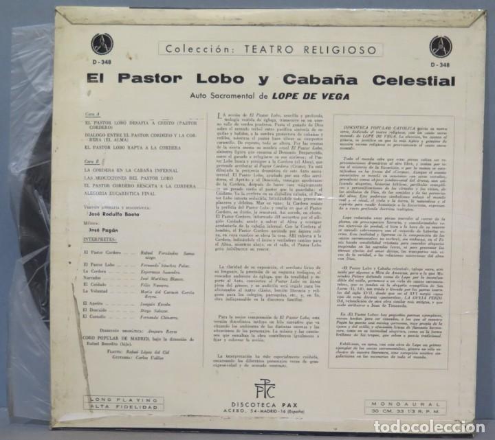 Discos de vinilo: LP. EL PASTOR LOBO. AUTO SACRAMENTAL - Foto 2