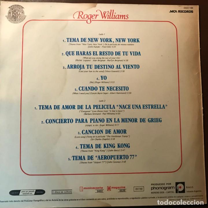 Discos de vinilo: LP argentino de Roger Williams a&ntilde;o 1977 - Foto 2