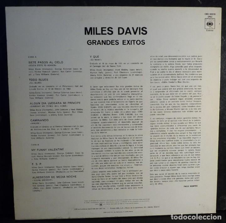 Discos de vinilo: MILES DAVIS // GRANDES EXITOS // 1985 // (VG VG). LP - Foto 2