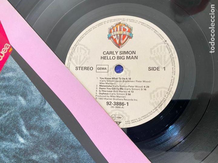Discos de vinilo: CARLY SIMON (HELLO BIG MAN) LP 1983 (B-23) - Foto 3