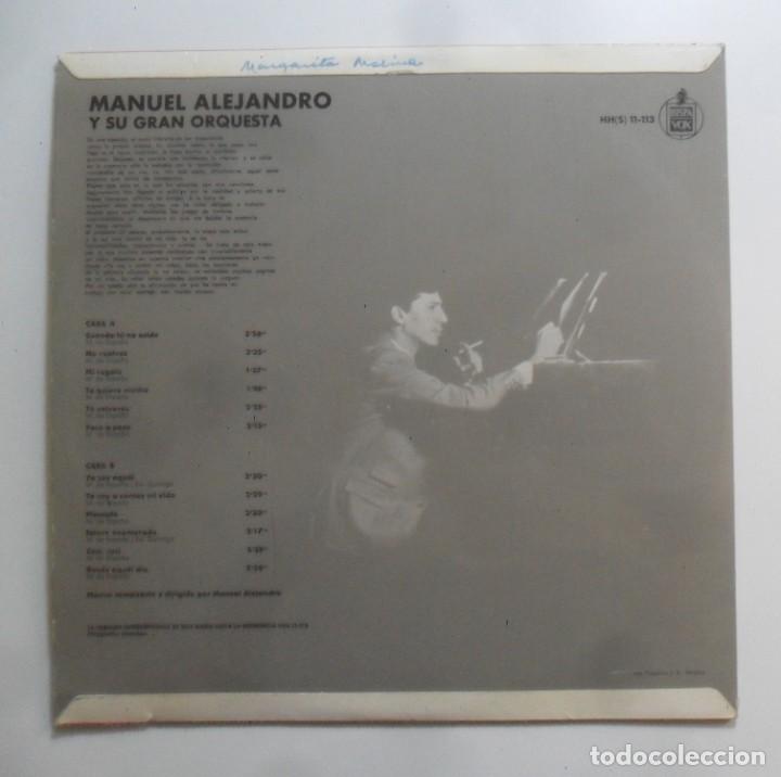 Discos de vinilo: LP - MANUEL ALEJANDRO Y SU GRAN ORQUESTA - HISPAVOX - 1966 - Foto 2