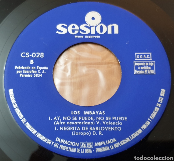 Discos de vinilo: EP LOS IMBAYAS - Dolencias/+3 (España - Sesión - 1967) Rare Ecuador Joropo Folk - Foto 7 - 247614000