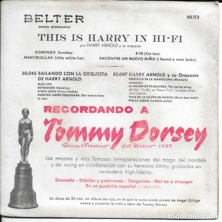 Discos de vinilo: HARRY ARNOLD Y SU ORQUESTA THIS IS HARRY BELTER - Foto 2