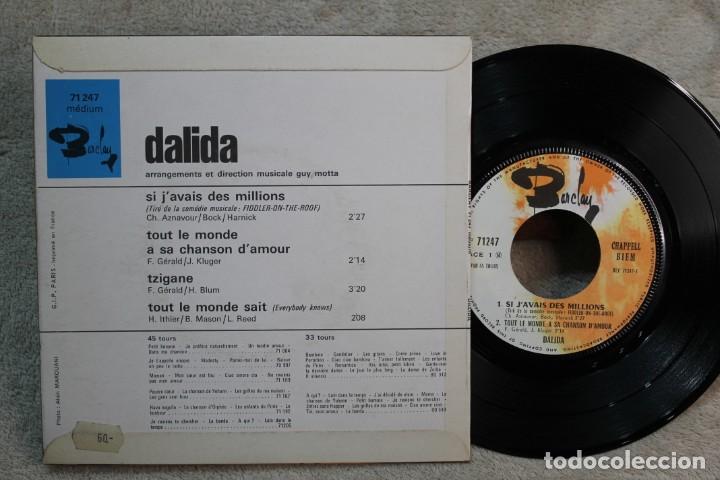 Discos de vinilo: DALIDA SI JAVAIS DEL MILLIONS EP VINYL MADE IN FRANCE - Foto 2