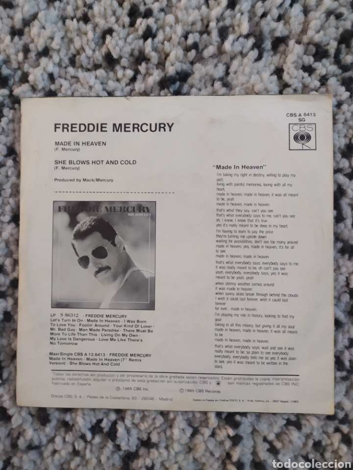 Discos de vinilo: Single Freddie Mercury - Foto 2