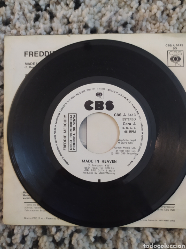 Discos de vinilo: Single Freddie Mercury - Foto 3