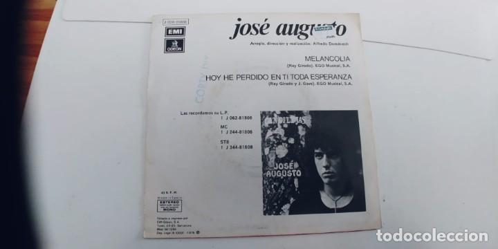 Discos de vinilo: JOSE AUGUSTO-SINGLE MELANCOLIA - Foto 2