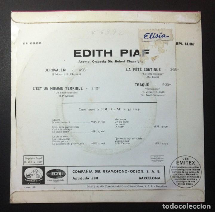 Discos de vinilo: EDITH PIAF - Jerusalem - EP 1967 - LA VOZ DE SU AMO - Foto 2