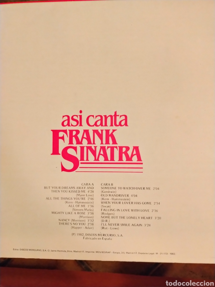 Discos de vinilo: As&iacute; canta Frank Sinatra disco vinilo - Foto 2