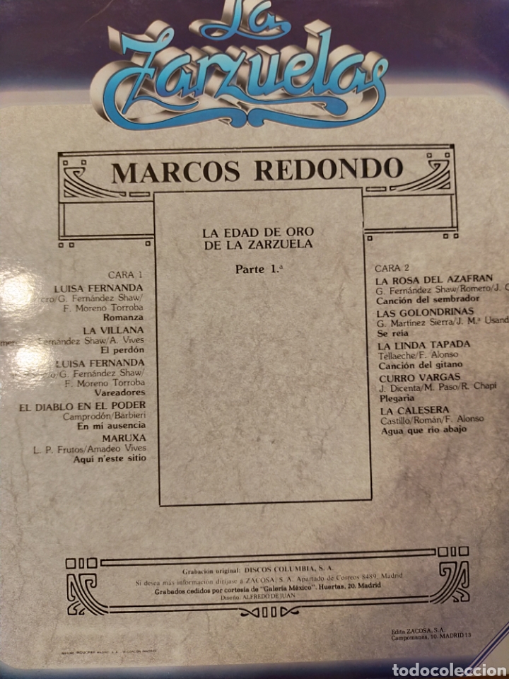 Discos de vinilo: Marcos redondo Zarzuela disco vinilo - Foto 2