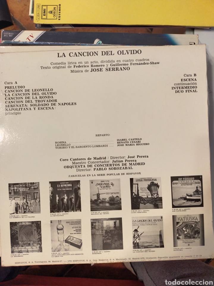 Discos de vinilo: Jos&eacute; Serrano la canci&oacute;n del olvido disco vinilo - Foto 2