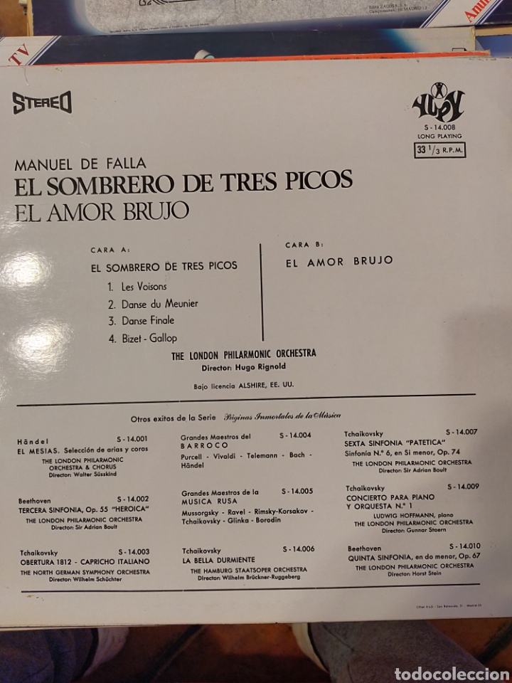 Discos de vinilo: Manuel de falla el sombrero de tres picos disco vinilo - Foto 2