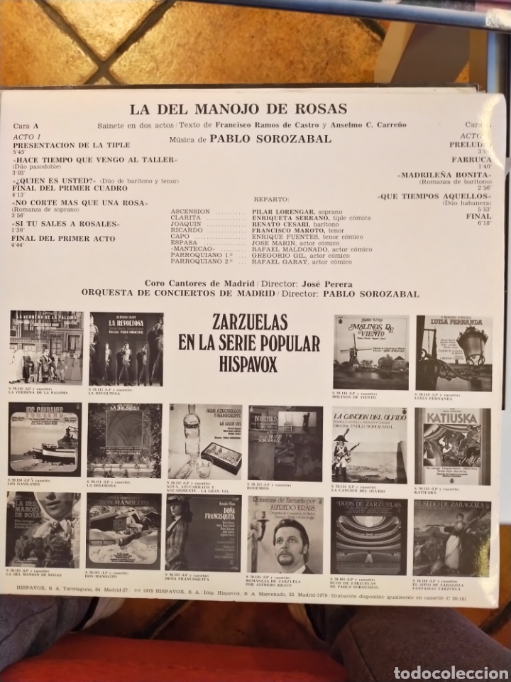 Discos de vinilo: La del manojo de rosas Pablo sorozabal disco de vinilo - Foto 2