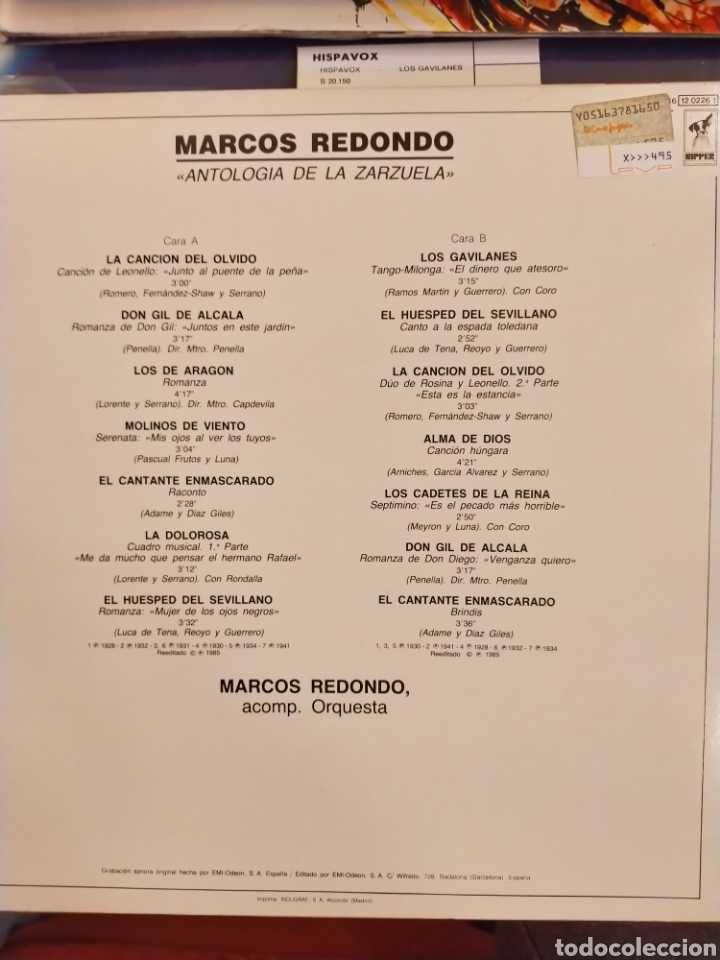 Discos de vinilo: Marcos redondo Zarzuela disco vinilo - Foto 2