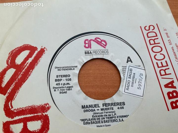 Dischi in vinile: MANUEL FERRERES (DROGA = MUERTE) SINGLE ESPA&Ntilde;A PROMO 1991 (EPI21)