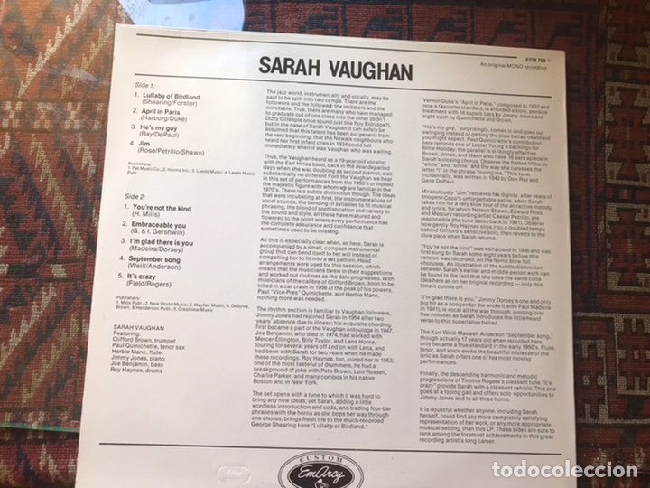 Discos de vinilo: Sarah Vaughan - Foto 2