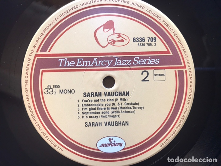 Discos de vinilo: Sarah Vaughan - Foto 6