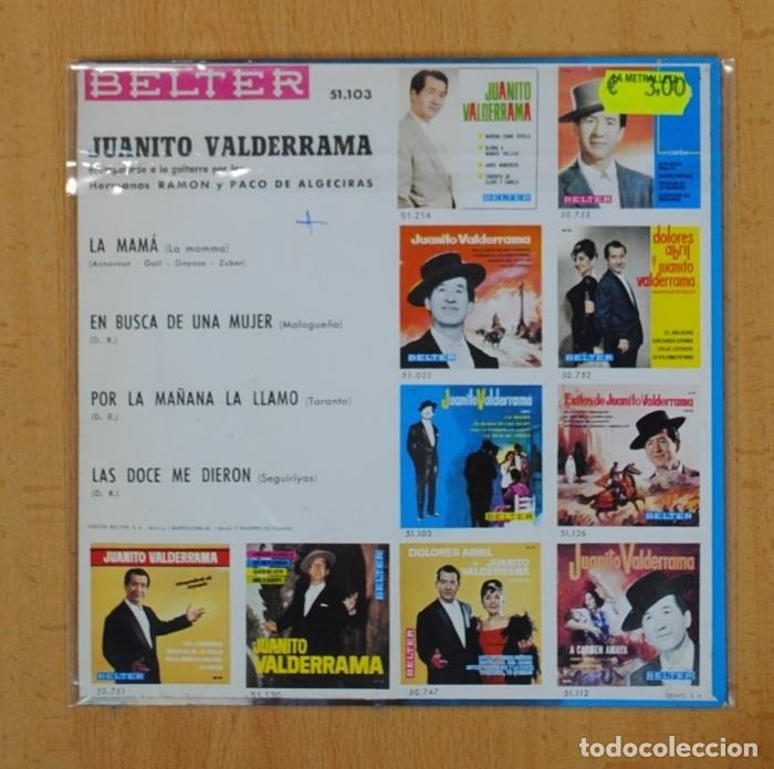 Discos de vinilo: JUANITO VALDERRAMA - LA MAMA + 3 - EP - Foto 3