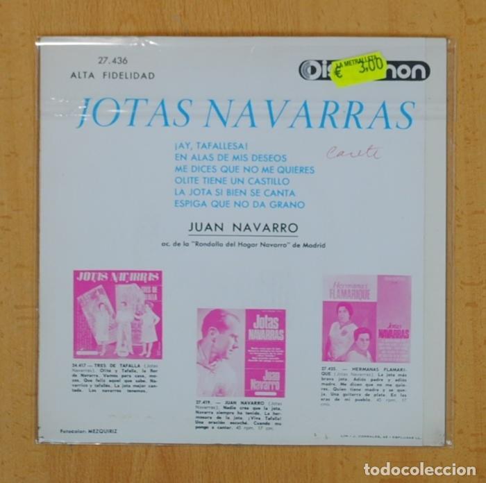 Discos de vinilo: JUAN NAVARRO - JOTAS NAVARRAS - EP - Foto 3