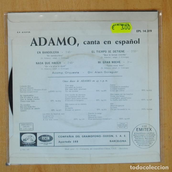 Discos de vinilo: ADAMO - EN BANDOLERA + 3 - EP - Foto 3