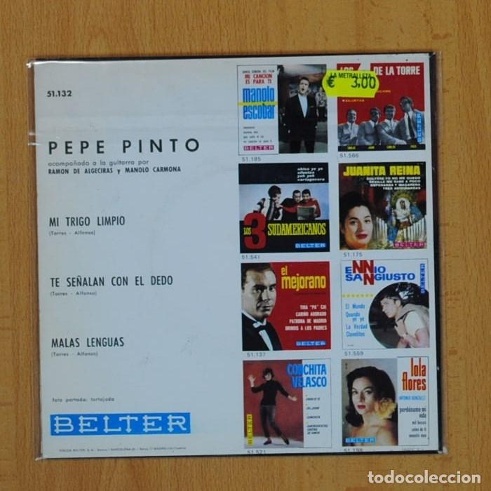 Discos de vinilo: PEPE PINTO - MI TRIGO LIMPIO + 2 - EP - Foto 3