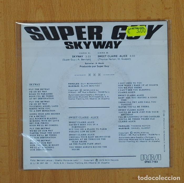 Discos de vinilo: SUPER GUY - SKYWAY / SWEET CLAIRE ALICE - SINGLE - Foto 3
