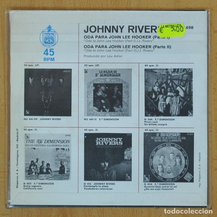 Discos de vinilo: JOHNNY RIVERS - ODA PARA JOHN LEE HOOKER - SINGLE - Foto 3