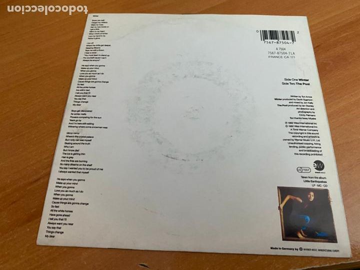 Discos de vinilo: TORI AMOS (WINTER) SINGLE 1992 (EPI21) - Foto 3