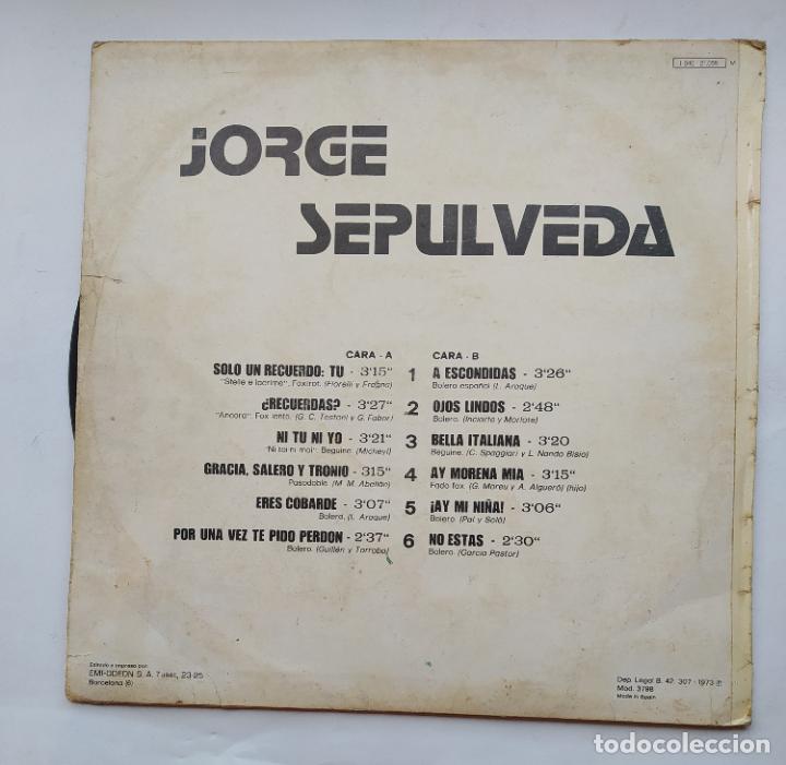Discos de vinilo: JORGE SEPULVEDA. LP. TDKLP12 - Foto 2