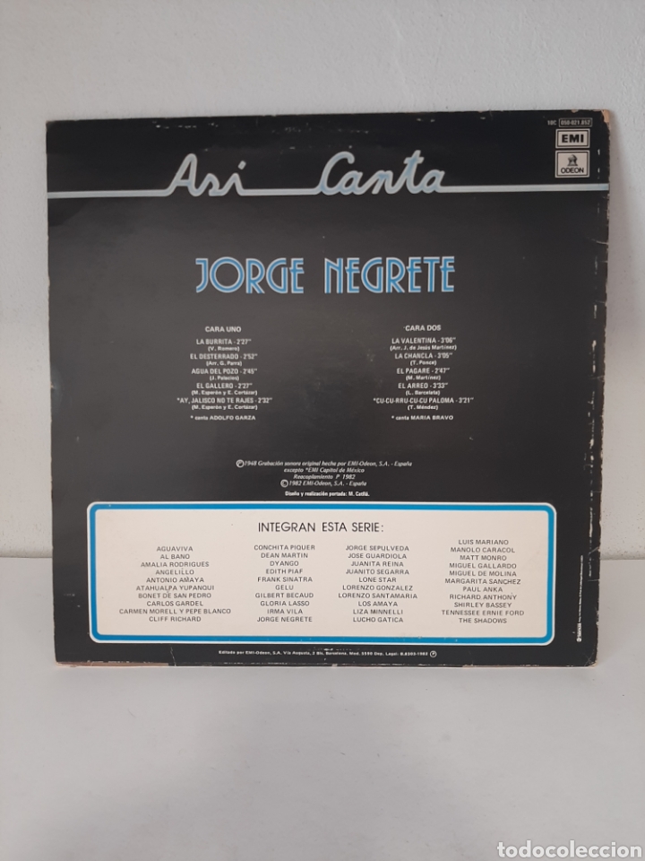 Discos de vinilo: VIN988 Jorge Negrete - VINILO SEGUNDAMANO - Foto 2