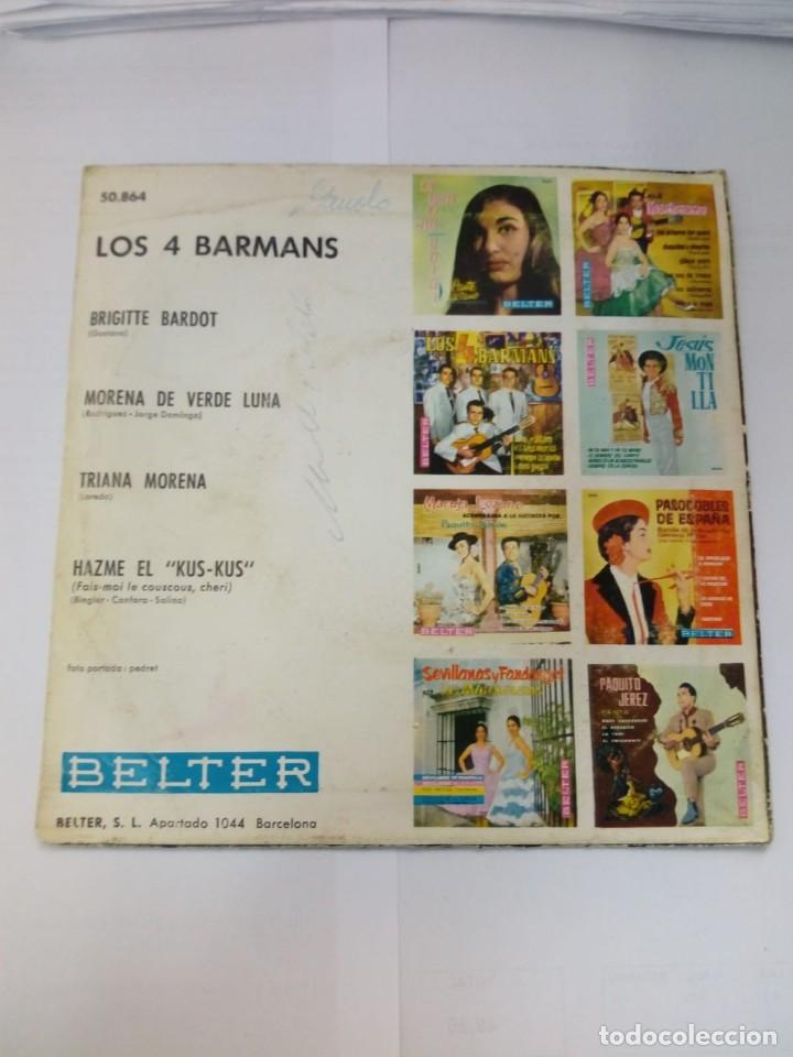 Discos de vinilo: LOS CUATRO BARMANS-BRIGITTE BARDOT - Foto 2