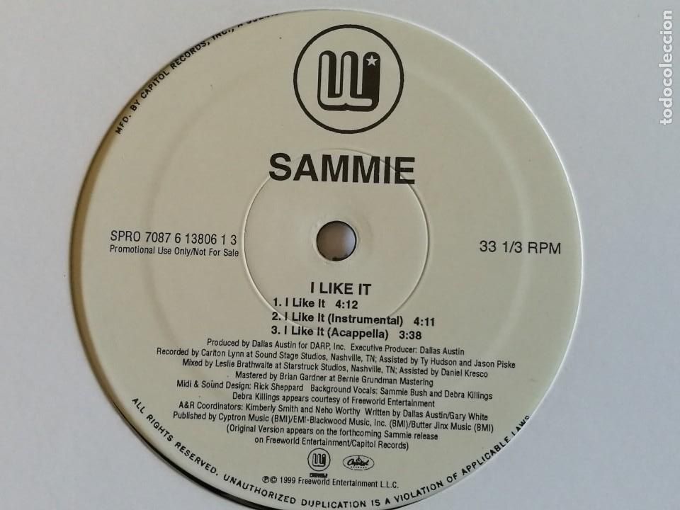 Discos de vinilo: Sammie - I Like It - 1999 - Foto 2