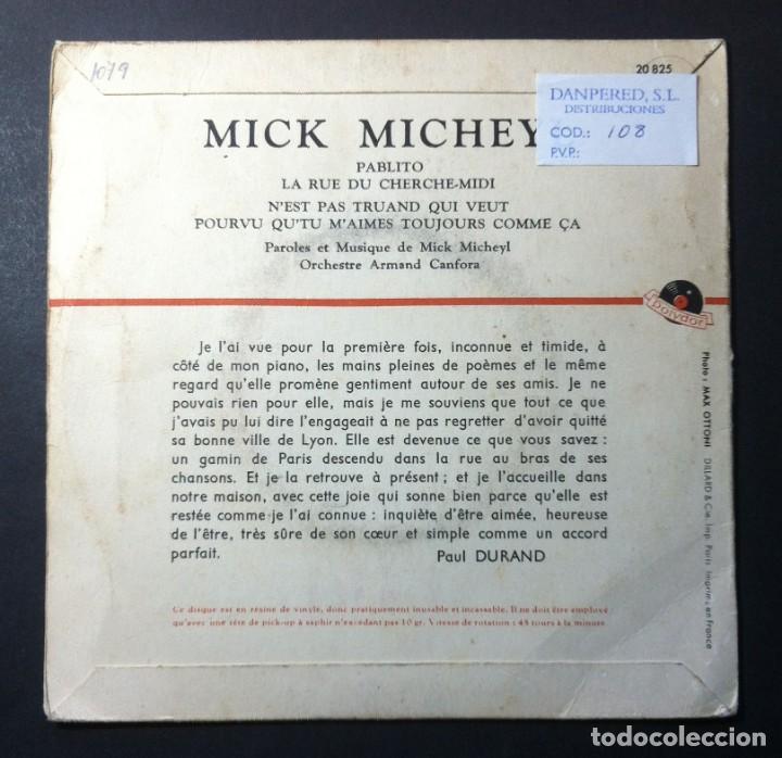 Discos de vinilo: MICK MICHEYL - Pablito - EP FRANCES 1957 - POLYDOR - Foto 2